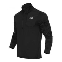 New Balance Men's New Balance Stand Collar Casual Sports Half Zipper Jacket Black MT03255-BK