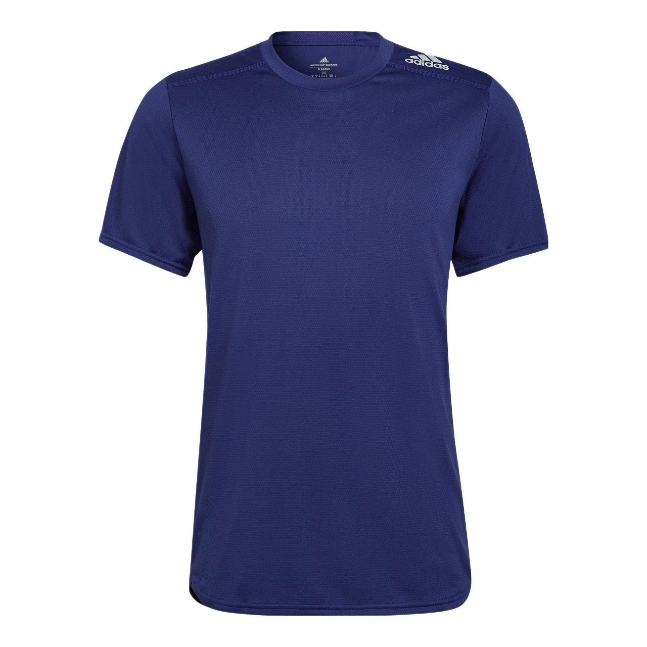 Men's adidas Solid Color Logo Running Sports Short Sleeve Indigo T-Shirt HC9831