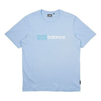 New Balance Logo Printing Casual Sports Short Sleeve Version Couple Style Blue NEA2E013-BL