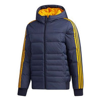 adidas neo M Sprt Dwn Puff Stay Warm Colorblock hooded down Jacket Blue GJ8823