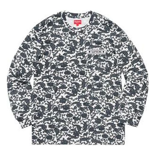Supreme SS19 Damask L/S Top Long Sleeves Unisex Black SUP-SS19-10166
