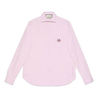 Gucci GG Embroidered Cotton Shirt For Men Pink 630270-ZAE51-5274