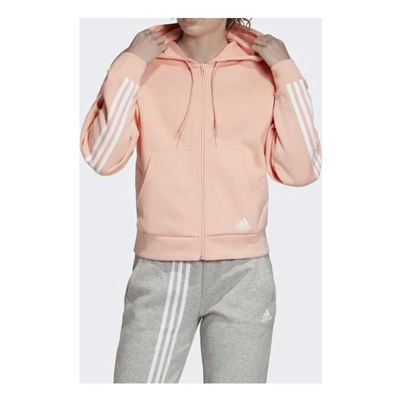 (WMNS) adidas Mh 3S Dk Hd Sports Hooded Jacket Pink EB3824