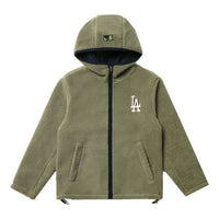 MLB Los Angeles Dodgers lamb's wool Hooded Jacket Unisex Khaki 31JPF2061-07K