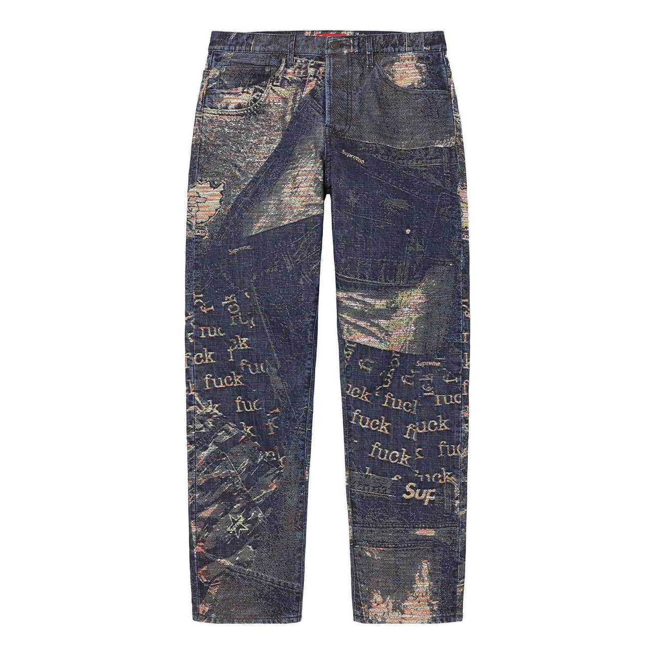Supreme Archive Denim Jacquard Regular Jean 'Dark Blue' SUP-SS23-237