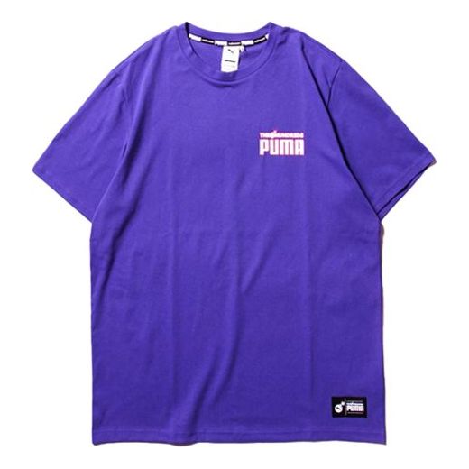 PUMA x The Hundreds Tee Logo Printing Round Neck Short Sleeve Blue 596750-20