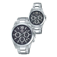 CASIO General EDIFICE & SHEEN Japan / South Korea Fashion Couple Black Analog EFB-600D-1A&SHE-3512D-1A