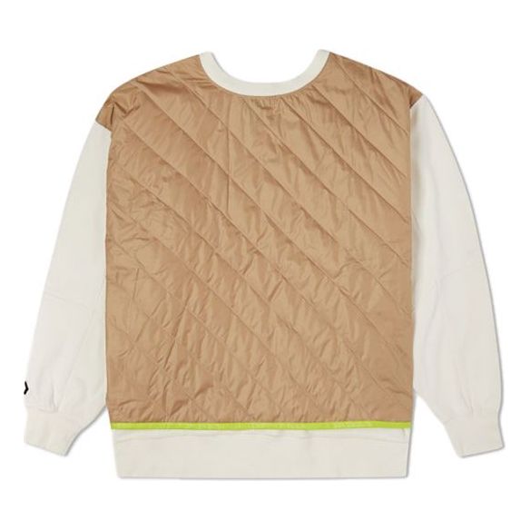 Converse Shapes Quilted Crew Sweatshirt Asia Sizing 'Beige' 10022373-A02