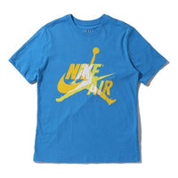 Air Jordan Jumpman Classics Logo Printing Short Sleeve Blue CV1736-482