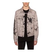 Off-White FW20 Tie-dye Printed Denim Jacket Men Grey OMYE054E20DEN0011010