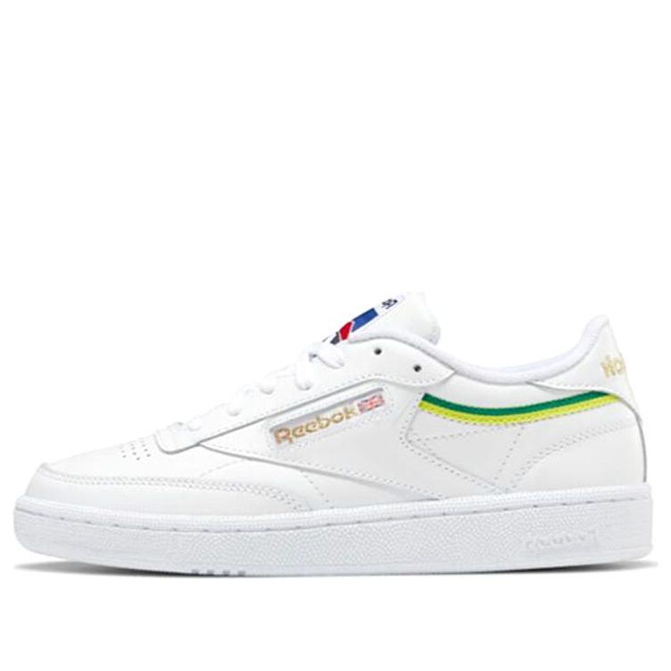 (WMNS) Reebok Club C 85 'Collage of Flags - White Yellow' EG5984