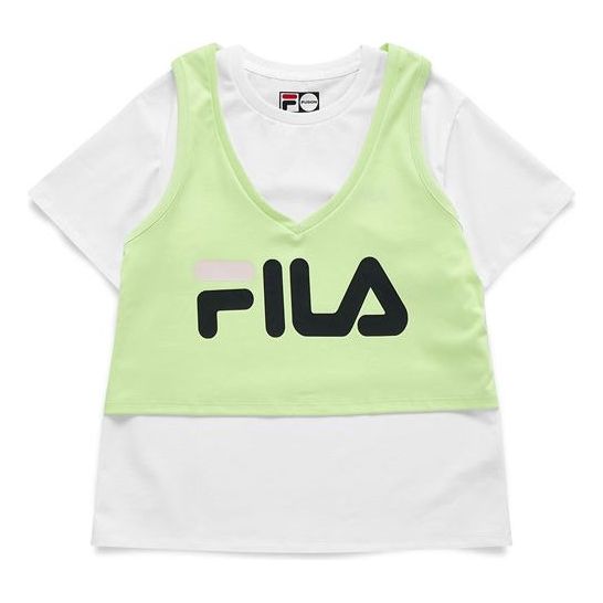 (WMNS) Fila FUSION Casual Basketball Sports Short Sleeve Yellow T11W125107F-WT