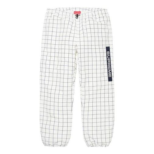 Supreme FW19 Week 2 Heavy Nylon Pant Plaid Casual Pants Unisex White SUP-FW19-282