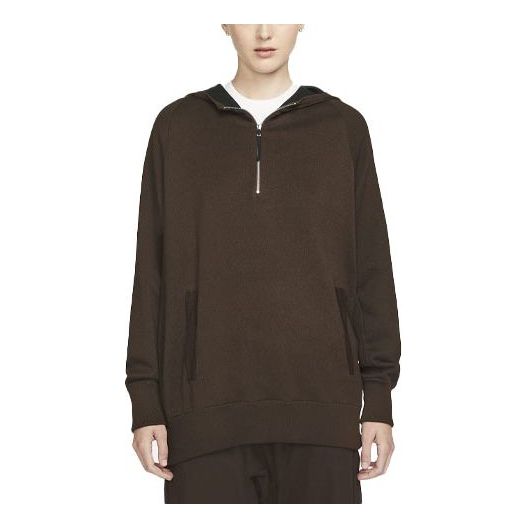 (WMNS) Nike Solid Color Knit Hoodie Velvet Brown DM8944-201