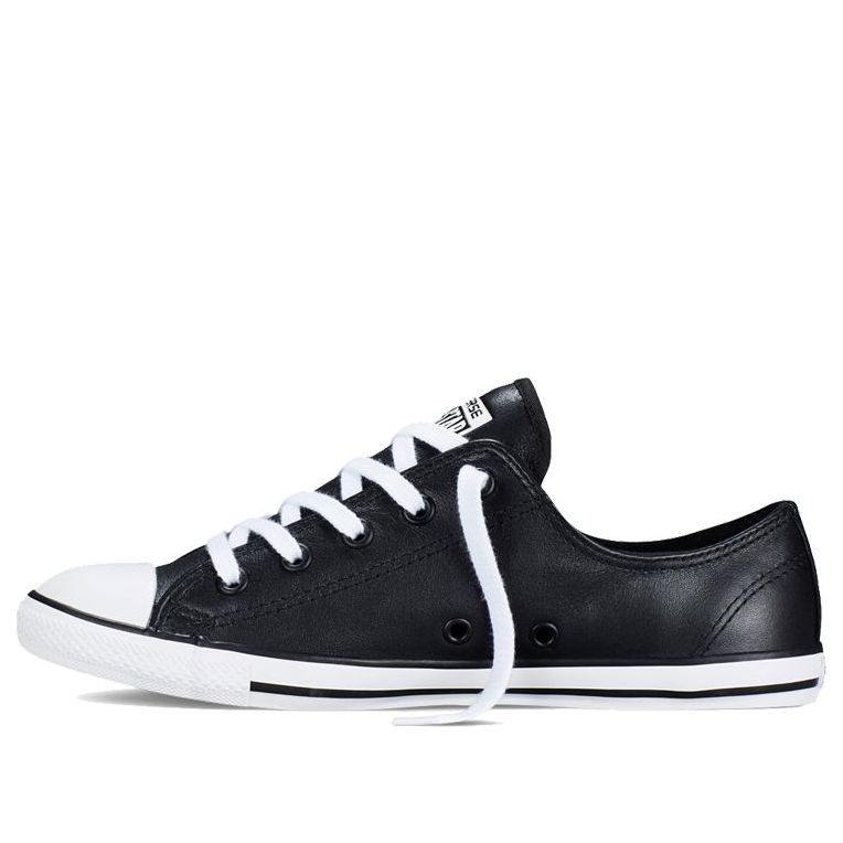(WMNS) Converse Chuck Taylor All Star Dainty Leather Low Top 'Black White' 537107C