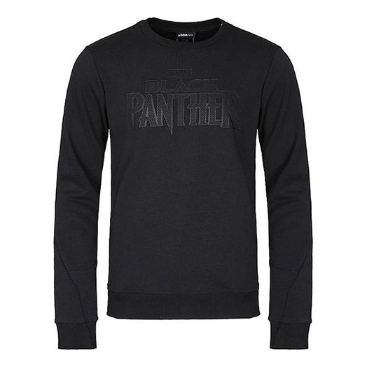 adidas neo Black Knit Round Neck Pullover Sports Black CV7004