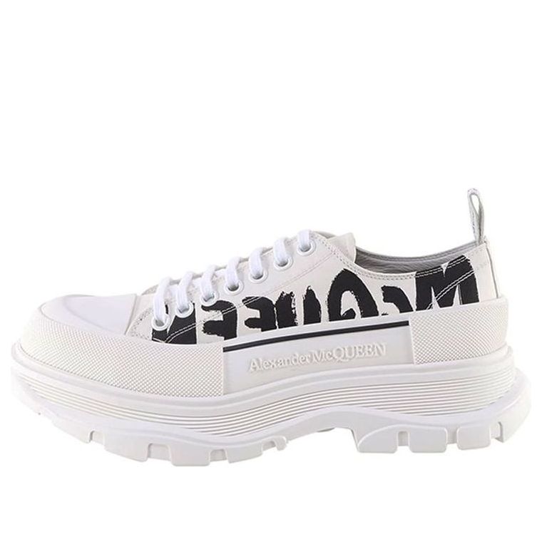 Alexander McQueen High Top Skate Sneakers 'White Black' 682421W4RQ29356