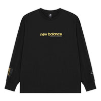 New Balance Logo Print Long Sleeve Top Asia Sizing 'Black Yellow' AMT21370-BK