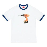 Supreme SS19 Drill Ringer Electric Drill Printing Short Sleeve Unisex Blue SUP-SS19-660