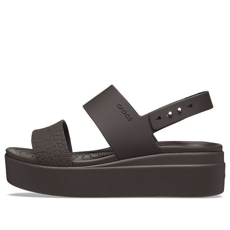 (WMNS) Crocs Brooklyn Croco Low Espresso Sandal 'Brown' 208585-206