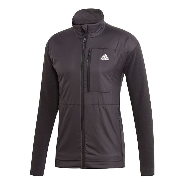 adidas Windfleece J Stand Collar Casual Outdoor Sports Jacket Black EH8703