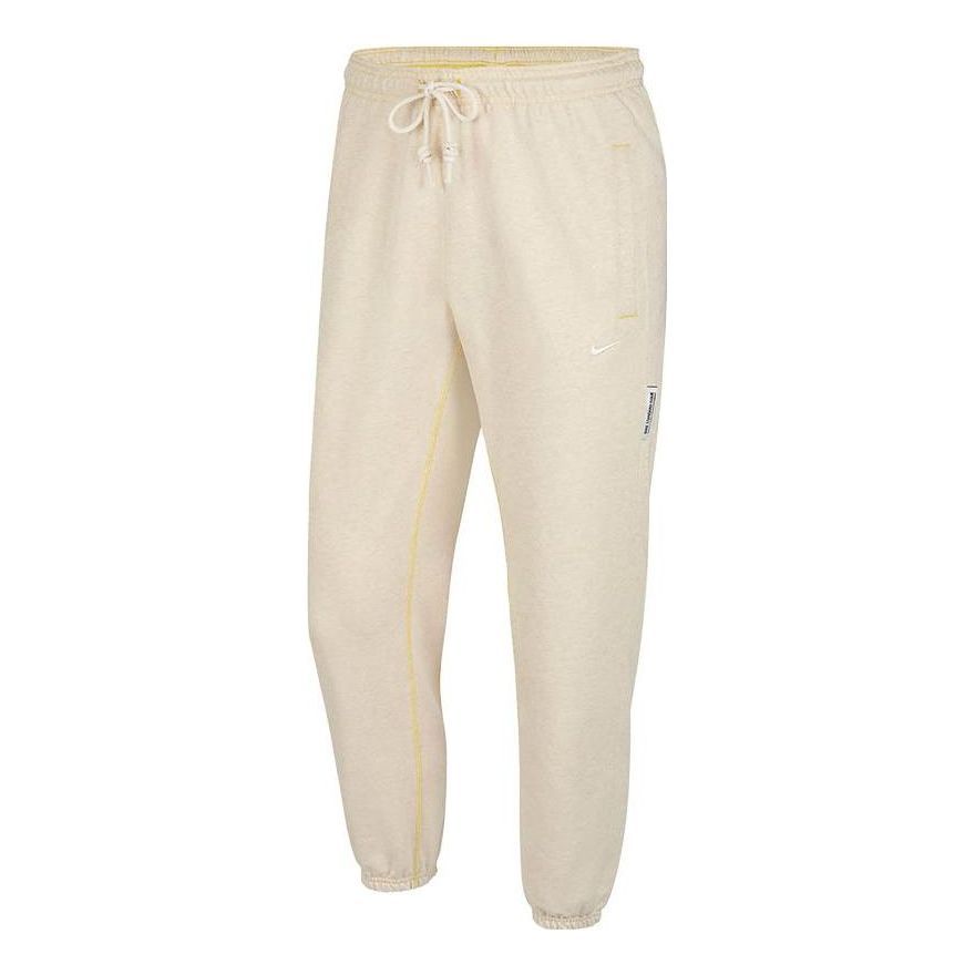 Men's Nike Dri-FIT Standard Issue Solid Color Casual Sports Long Pants Creamy White CK6366-252