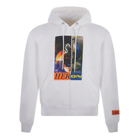 HERON PRESTON Split Herons Hoodie 'White Orange Multi' HMBB021F21JER0010122