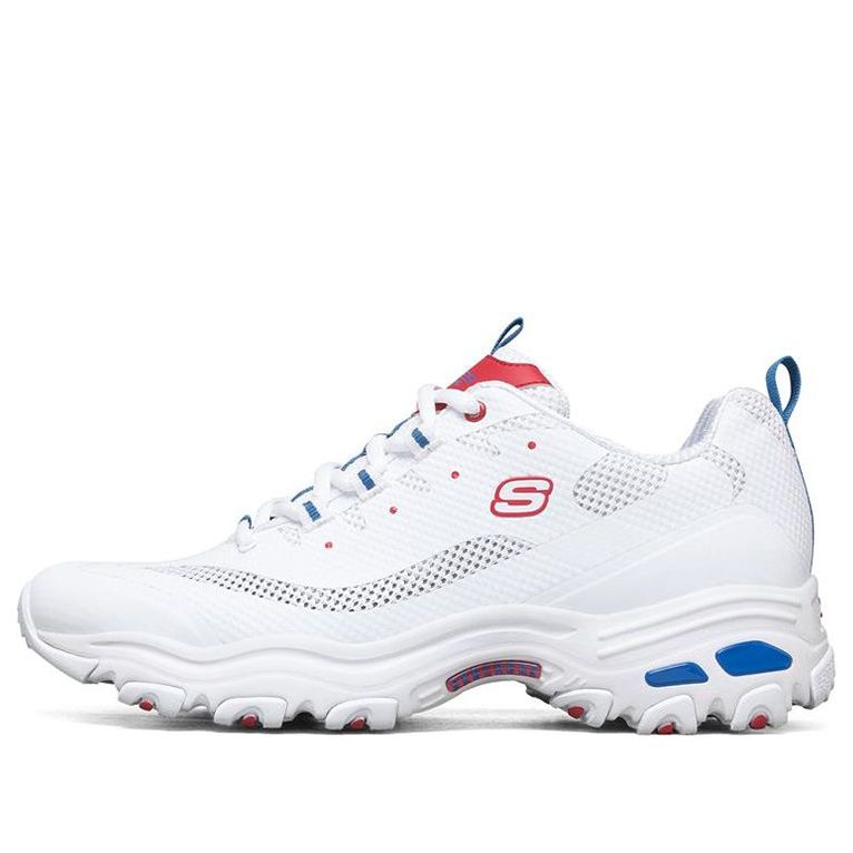 Skechers D'Lites 1.0 Low-Top Running Shoes White/Blue/Red 888014-WBRD