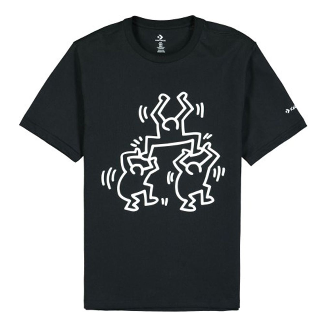 (WMNS) Men's Converse x Keith Haring Crossover Cartoon Pattern Round Neck Short Sleeve Black 10022254-A01