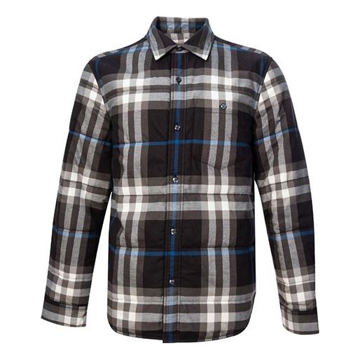 Men's Burberry SS21 Classic Plaid Long Sleeves Shirt Black 40563601