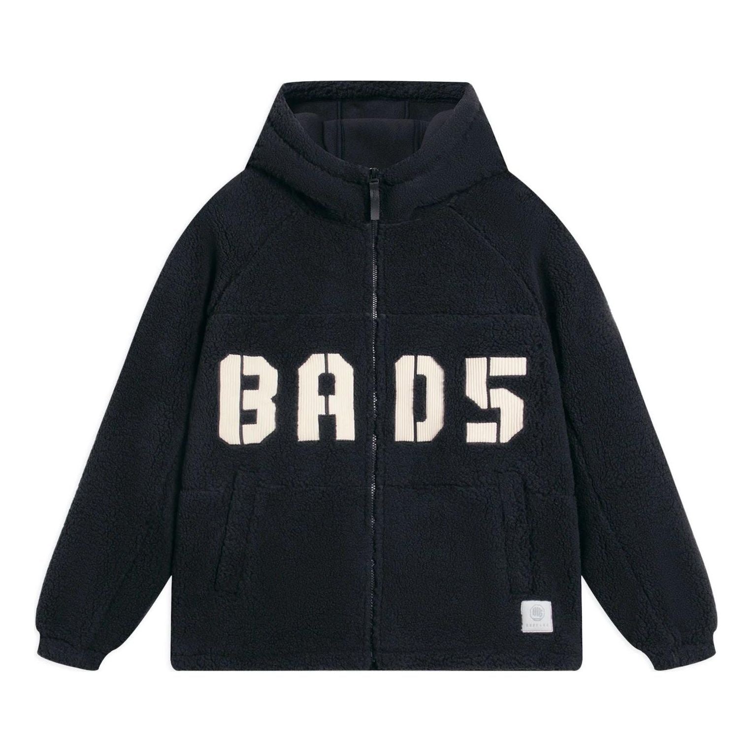 Li-Ning BadFive Logo Fleece Full Zip Jacket 'Black White' AFDSA69-5