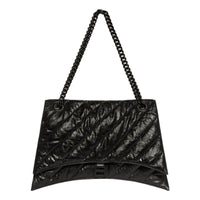 (WMNS) Balenciaga Crush Large Chain Bag Quilted 'Black' 716332210IY1000