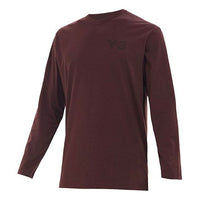 Men's Y-3 Casual Logo Solid Color Long Sleeves Red T-Shirt GK4515