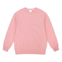 MLB Unisex New York Yankees Logo Embroidery Round-neck Sweatshirt Pink 31MTZ1941-50P