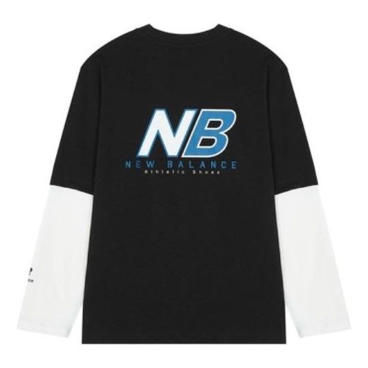 New Balance Casual Logo Top Asia Sizing 'Black White' AMT23306-BK