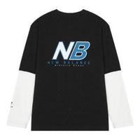 New Balance Casual Logo Top Asia Sizing 'Black White' AMT23306-BK
