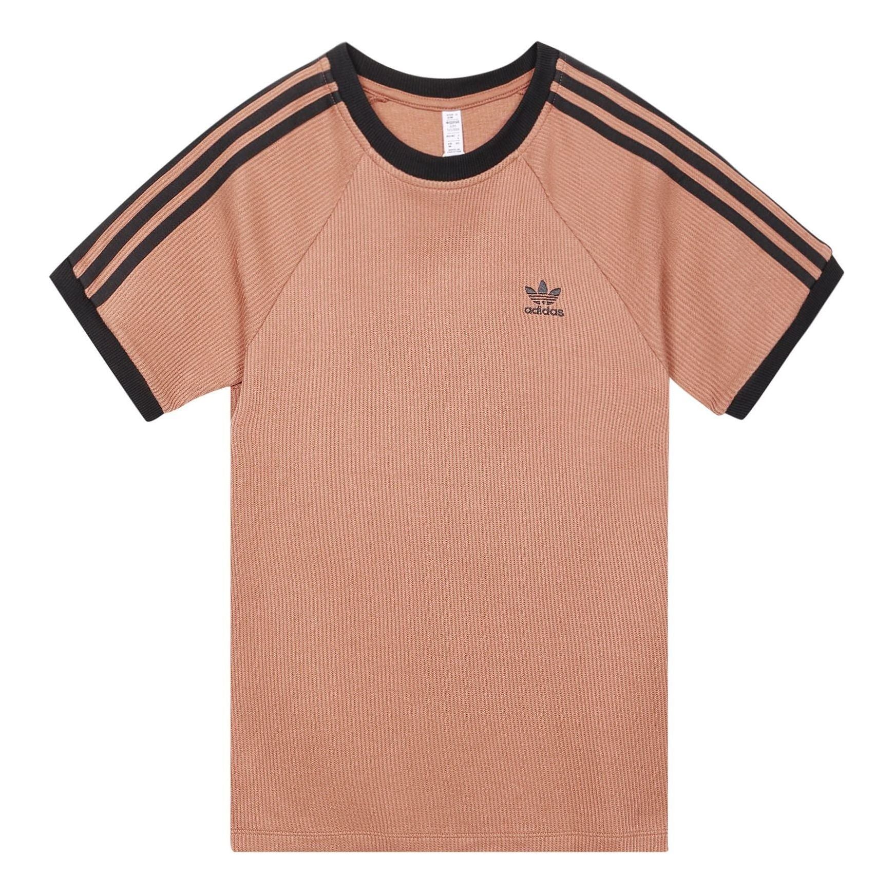 (WMNS) adidas 3-Stripes Slim T-Shirt Asia Sizing 'Pink Black' IC5464