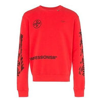 Off-White MENS SS19 'Impressionism' Crew Neck Cotton Logo Sweatshirt Red OMBA025R190030152010