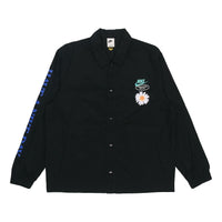 Men's Nike SS22 Retro Embroidered Daisy Long Sleeves Jacket Autumn Black DM5056-010