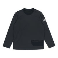 adidas Perfom Fl Cr Sw Fleece Lined Stay Warm Solid Color Casual Sports Round Neck Pullover Black GV3513