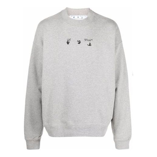 Men's Off-White FW21 Logo Round Neck Pullover Loose Fit Gray OMBA054F21FLE0140810
