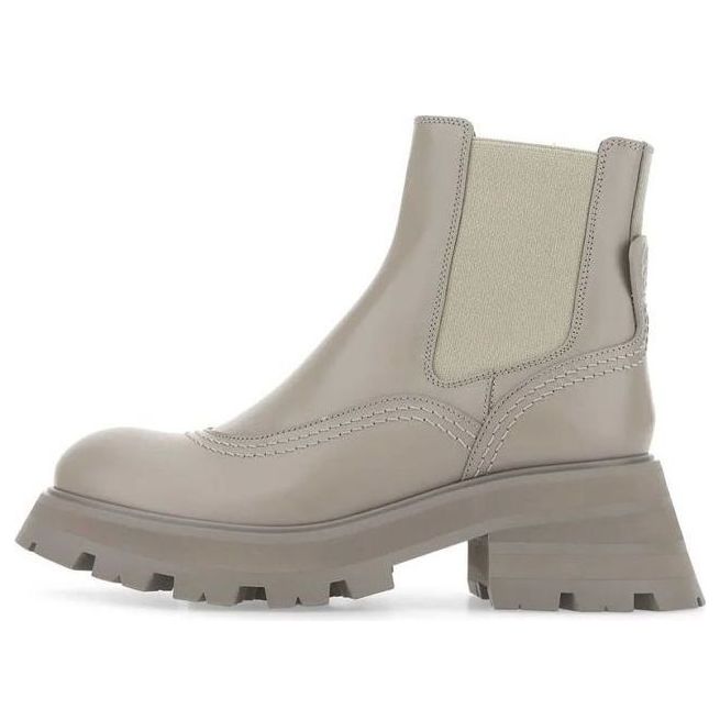 (WMNS) Alexander McQueen Wander Boots 'Leather Stone' 708060WIC6B2104