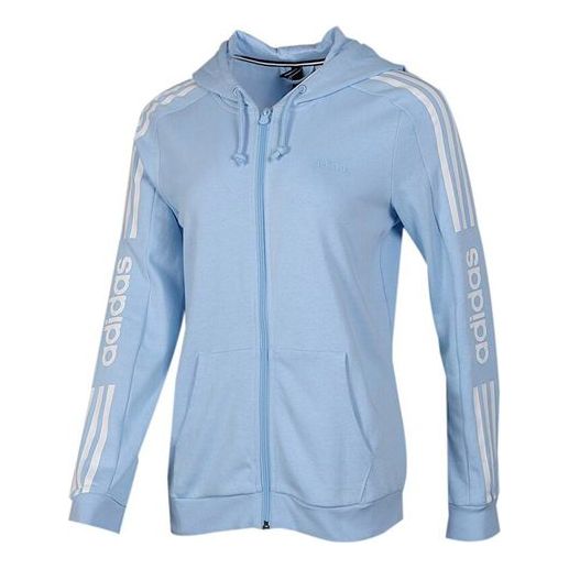 (WMNS) adidas neo CE 3S ZP HDY Zipper Jacket Sky Blue EI4693