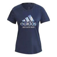 (WMNS) adidas Pfo Gpx Tee W Contrasting Colors Logo Printing Sports Short Sleeve Navy Blue T-Shirt GJ6463
