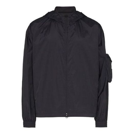 Y-3 Woven Shell Jacket hooded Casual Zipper Long Sleeves Unisex Black FJ0377