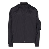 Y-3 Woven Shell Jacket hooded Casual Zipper Long Sleeves Unisex Black FJ0377