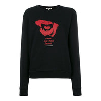 (WMNS) Alexander McQueen Round Neck Printing Long Sleeves Sweatshirt 'Black' 473704-RIJ15-1000