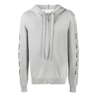 Men's Off-White FW22 Solid Color Logo Printing Pullover Hooded Jacket Version Light Grey OMHA145C99KNI0010610