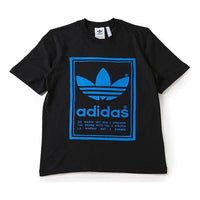 adidas originals Classic Logo Sports Round Neck Short Sleeve Black ED6918