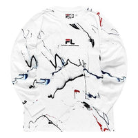FILA FUSION x FUTURA Crossover Splash Ink Full Print Loose Long Sleeves Couple Style White T11U138203F-WT